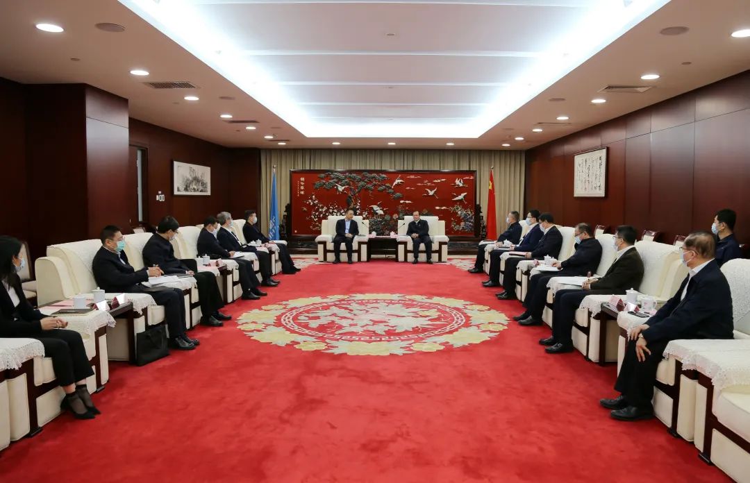 中國(guó)華電董事長(zhǎng)江毅、總經(jīng)理葉向東會(huì)見(jiàn)中國(guó)大唐董事長(zhǎng)鄒磊、總經(jīng)理劉明勝