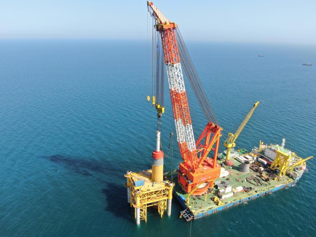 海南省首根海上風電樁基下海，這個示范項目正式開工！